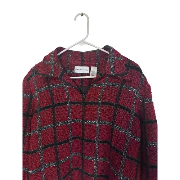 Alfred Dunner red and black zi[ front jacket size 16 - Picture 4 of 6